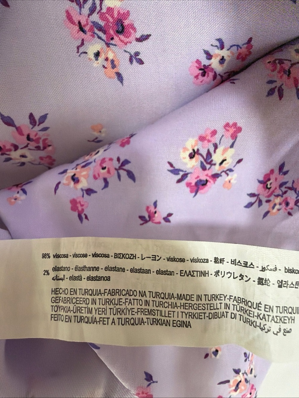 Zara Lavender and Pink Floral Midi Dress - Picture 8 of 9
